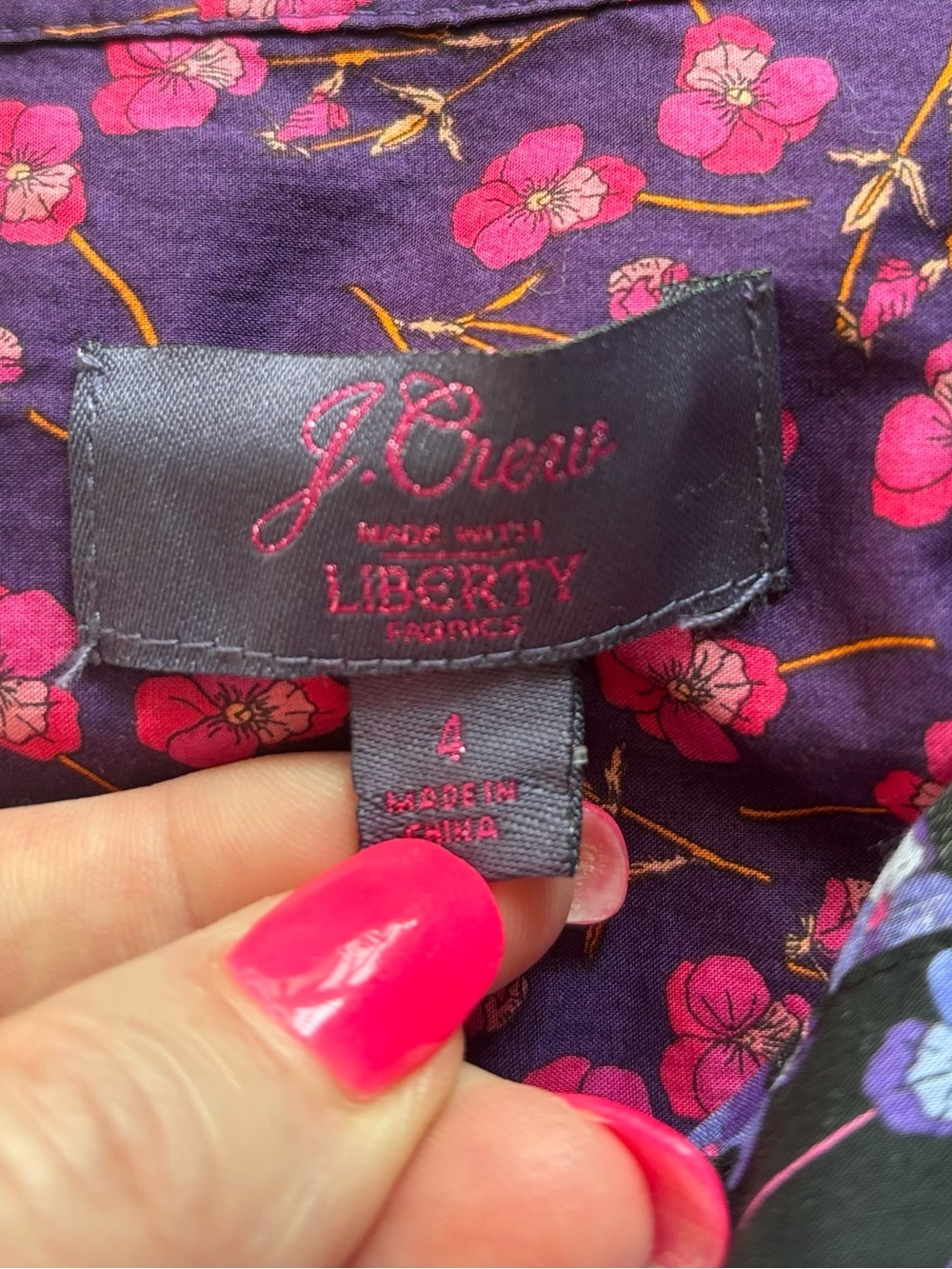 J.Crew Liberty Fabrics Floral Button Down Shirt 100% Cotton Size 4 - Picture 5 of 6